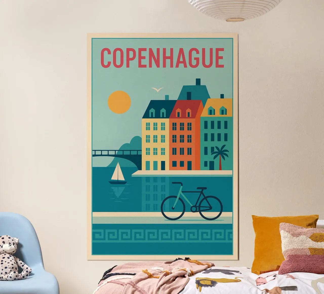 Poster di Copenaghen - Poster retro colorato di Nyhavn poster da JETLAG | affiches voyage