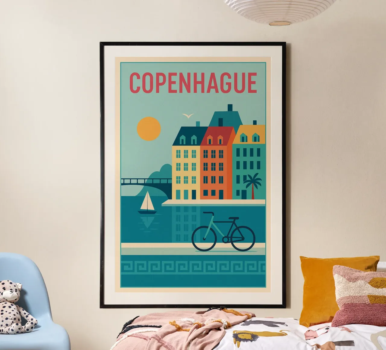 Poster di Copenaghen - Poster retro colorato di Nyhavn poster da JETLAG | affiches voyage