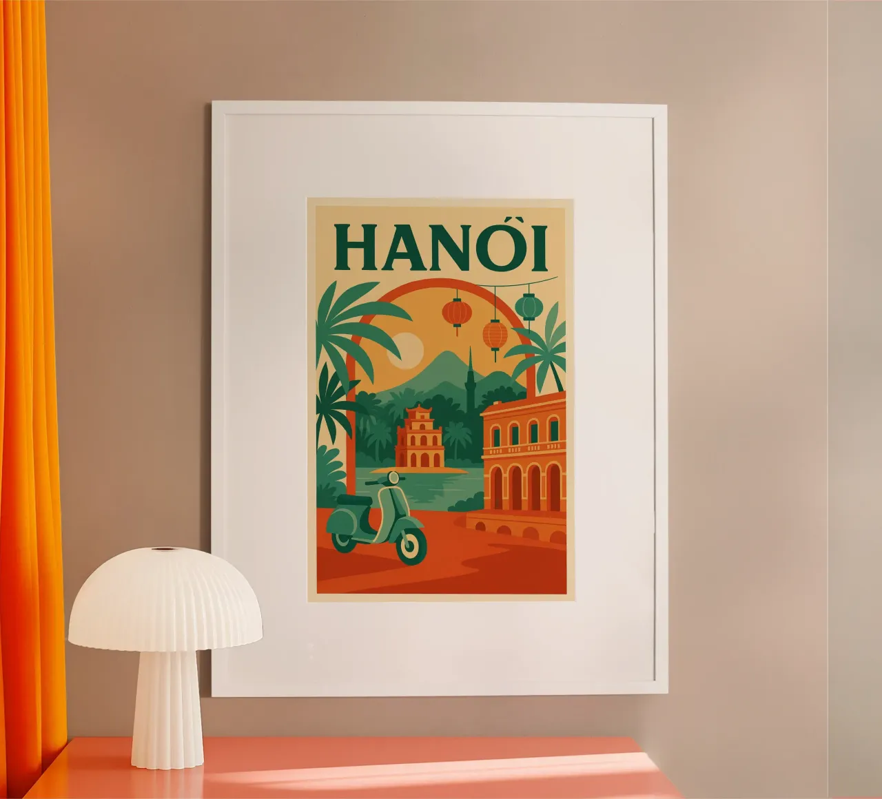 Hanoi Poster - Retro-Poster vom Hoàn Kiêm-See Poster von JETLAG | affiches voyage