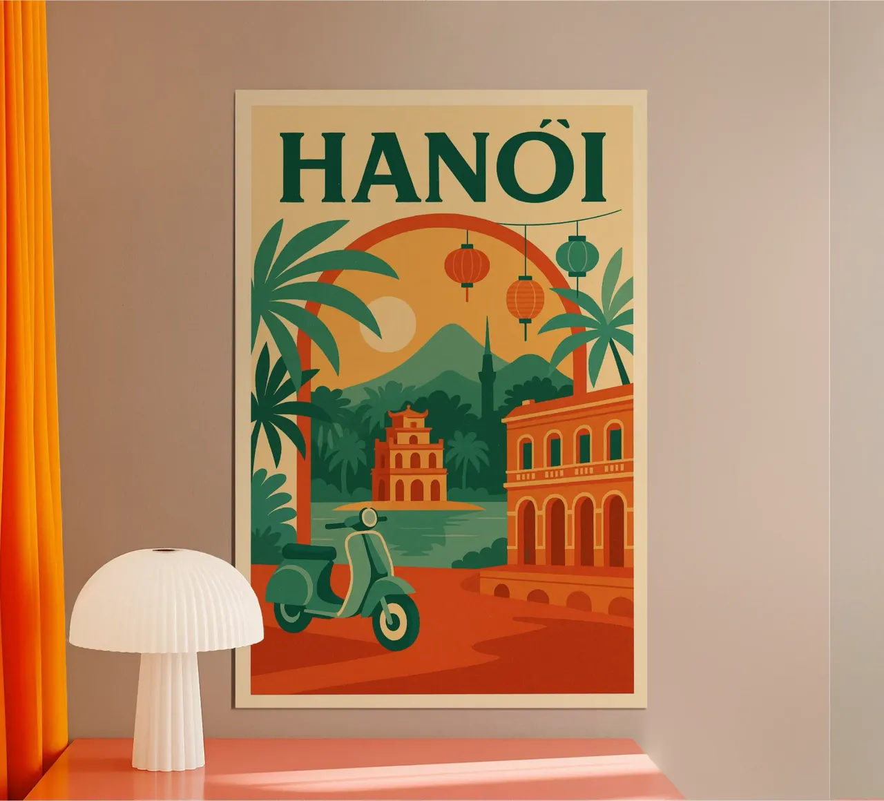 Hanoi Poster - Retro-Poster vom Hoàn Kiêm-See Poster von JETLAG | affiches voyage