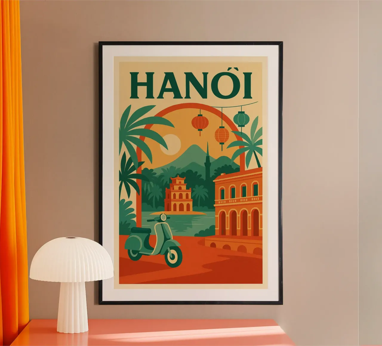 Hanoi Poster - Retro-Poster vom Hoàn Kiêm-See Poster von JETLAG | affiches voyage