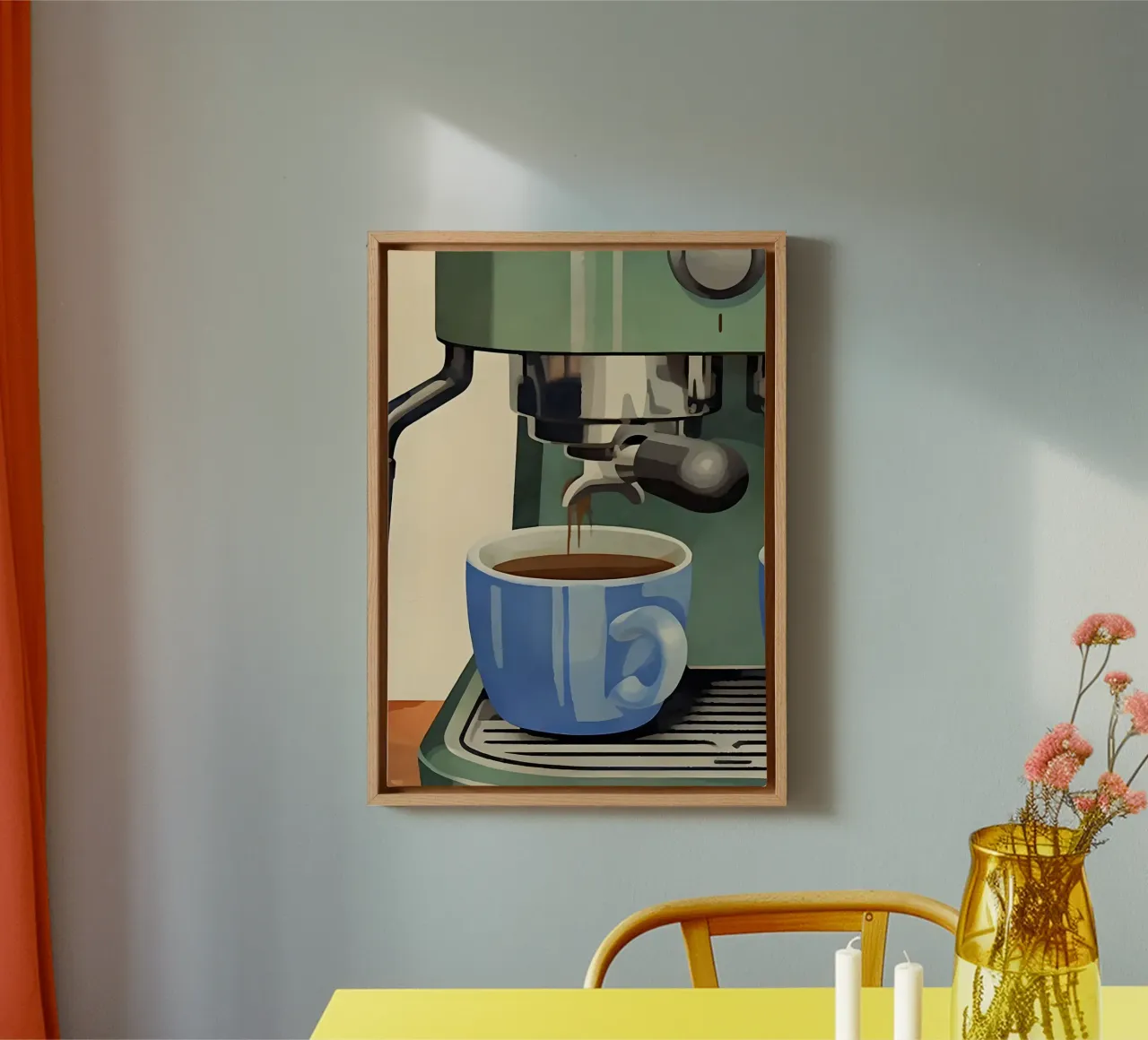 coffee  machine tela con Cornice a cassetta da Type & Tape