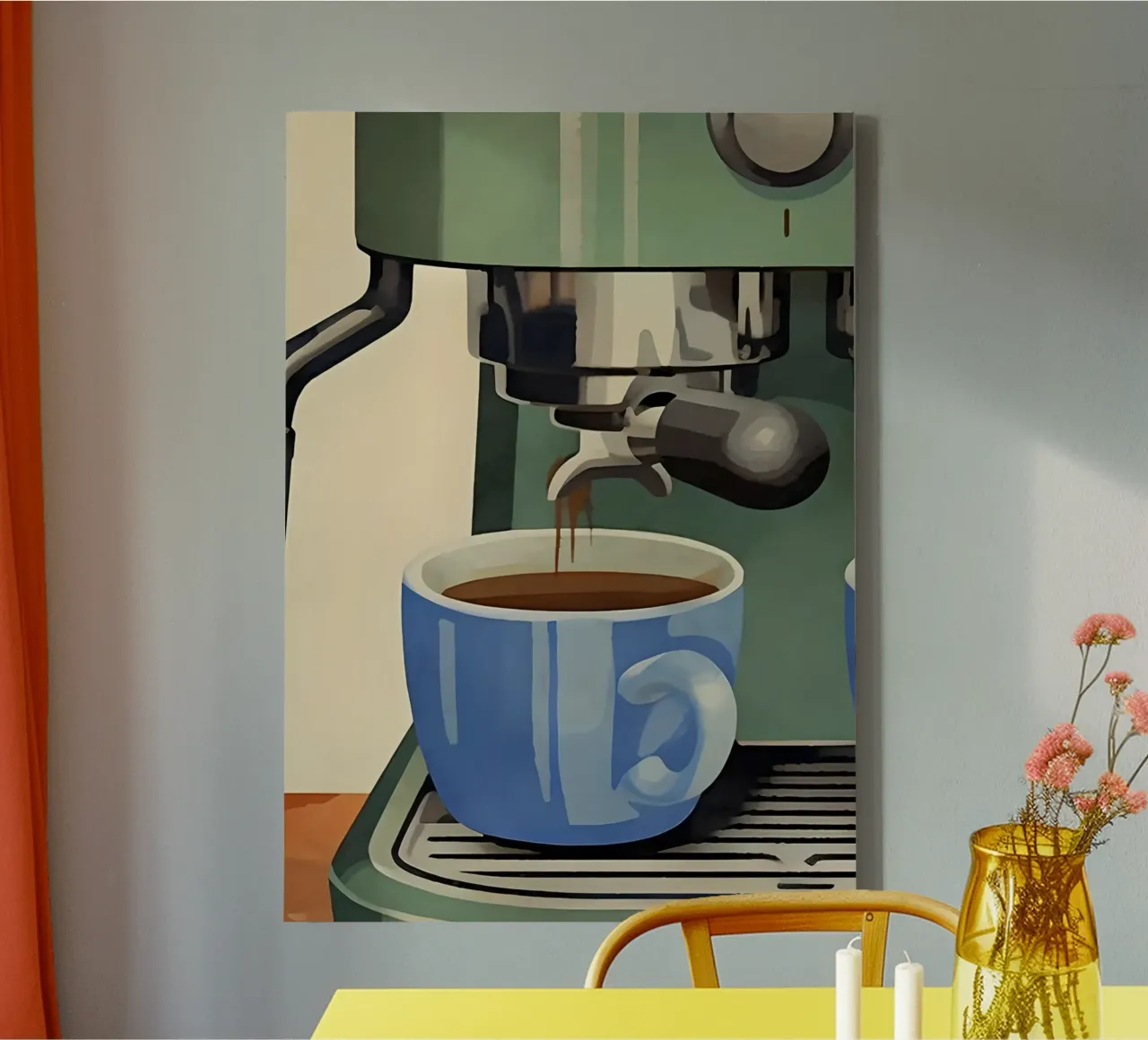 coffee  machine tela con Cornice a cassetta da Type & Tape