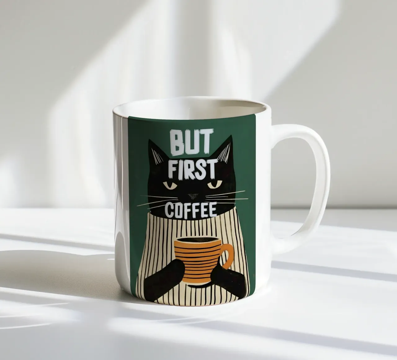 Coffee first tazza in ceramica da Type & Tape
