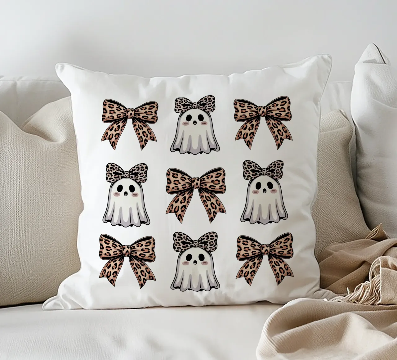 Coquette Ghosts And Bows cuscino da Sasyall Graphics