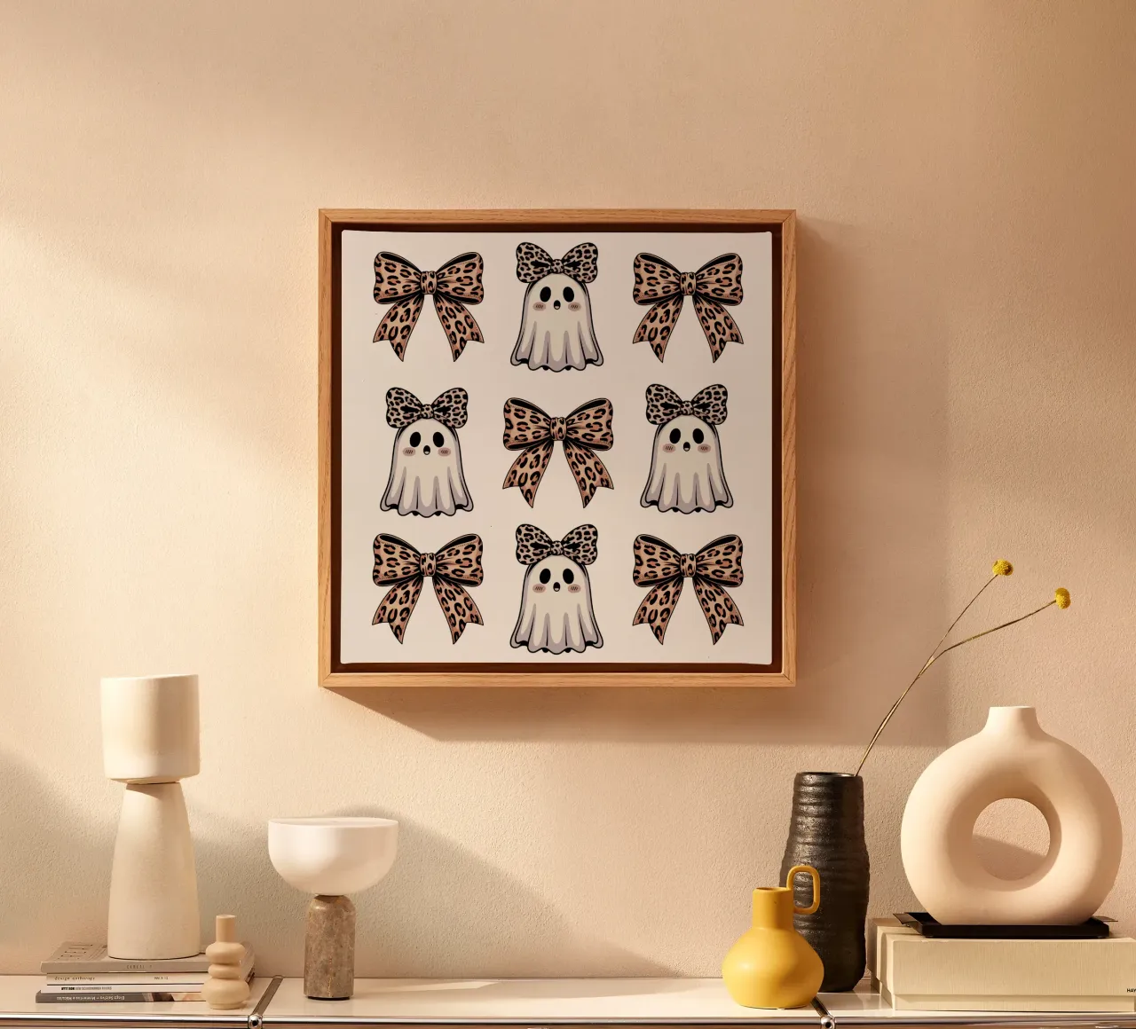 Coquette Ghosts And Bows tela con Cornice a cassetta da Sasyall Graphics