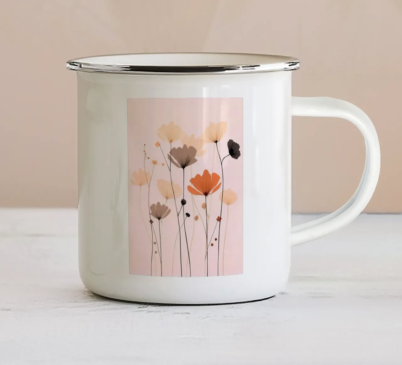 The flowers are in full bloom tazza in smalto da mip of map
