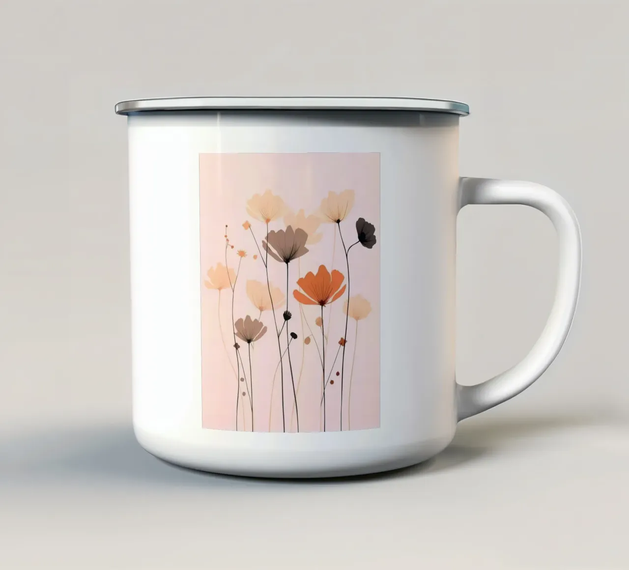 The flowers are in full bloom tazza in smalto da mip of map