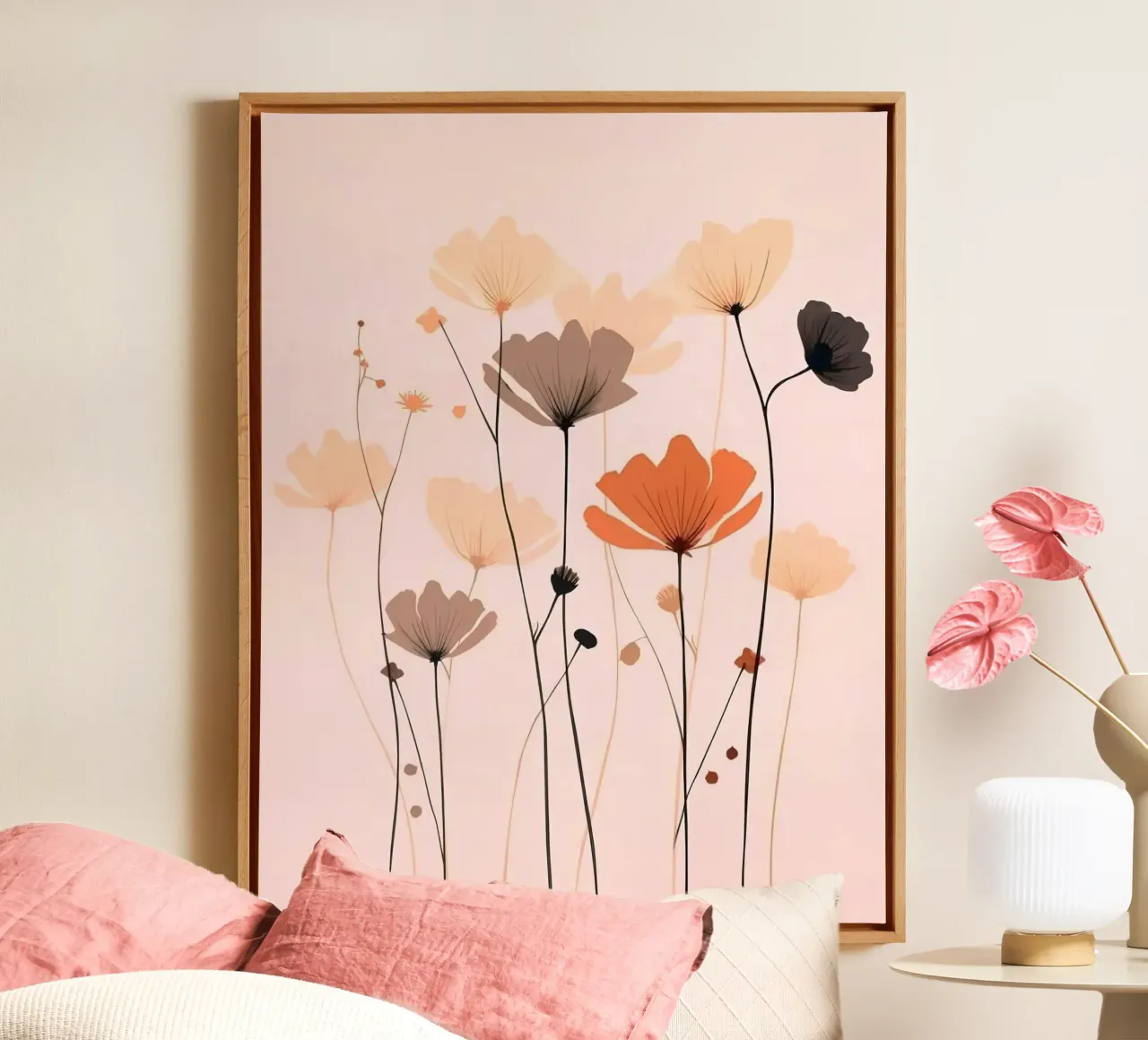 The flowers are in full bloom canvas met Baklijst van mip of map