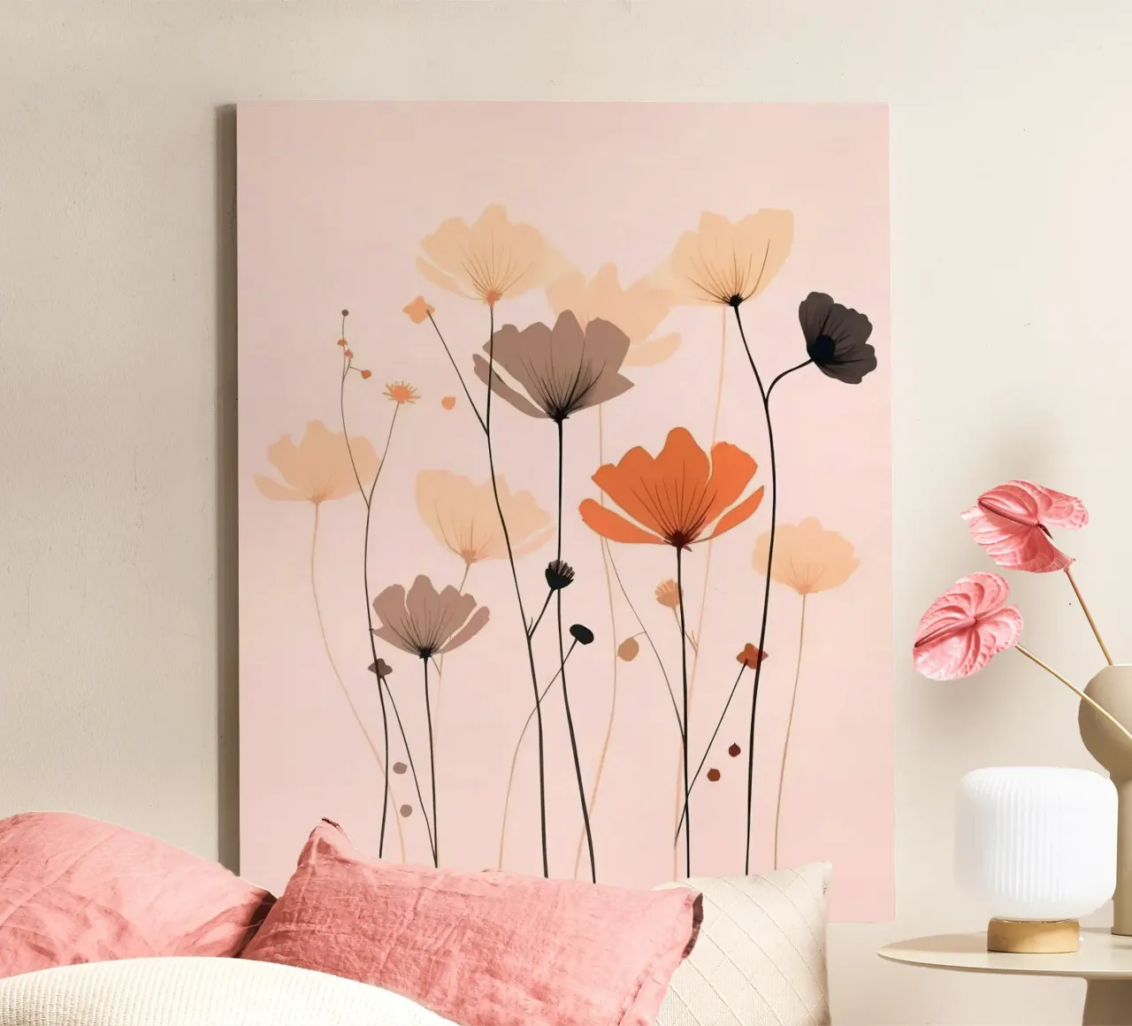 The flowers are in full bloom canvas met Baklijst van mip of map