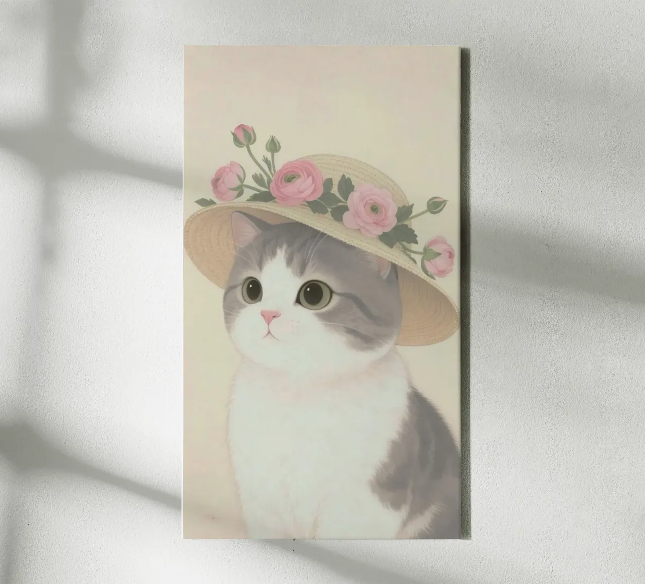 The Cat and the Flower Hat tela con Cornice a cassetta da mip of map