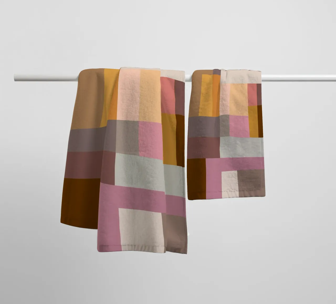 Mosaic Color Blocking | Warm & Neutral asciugamano da bagno da sabidussi