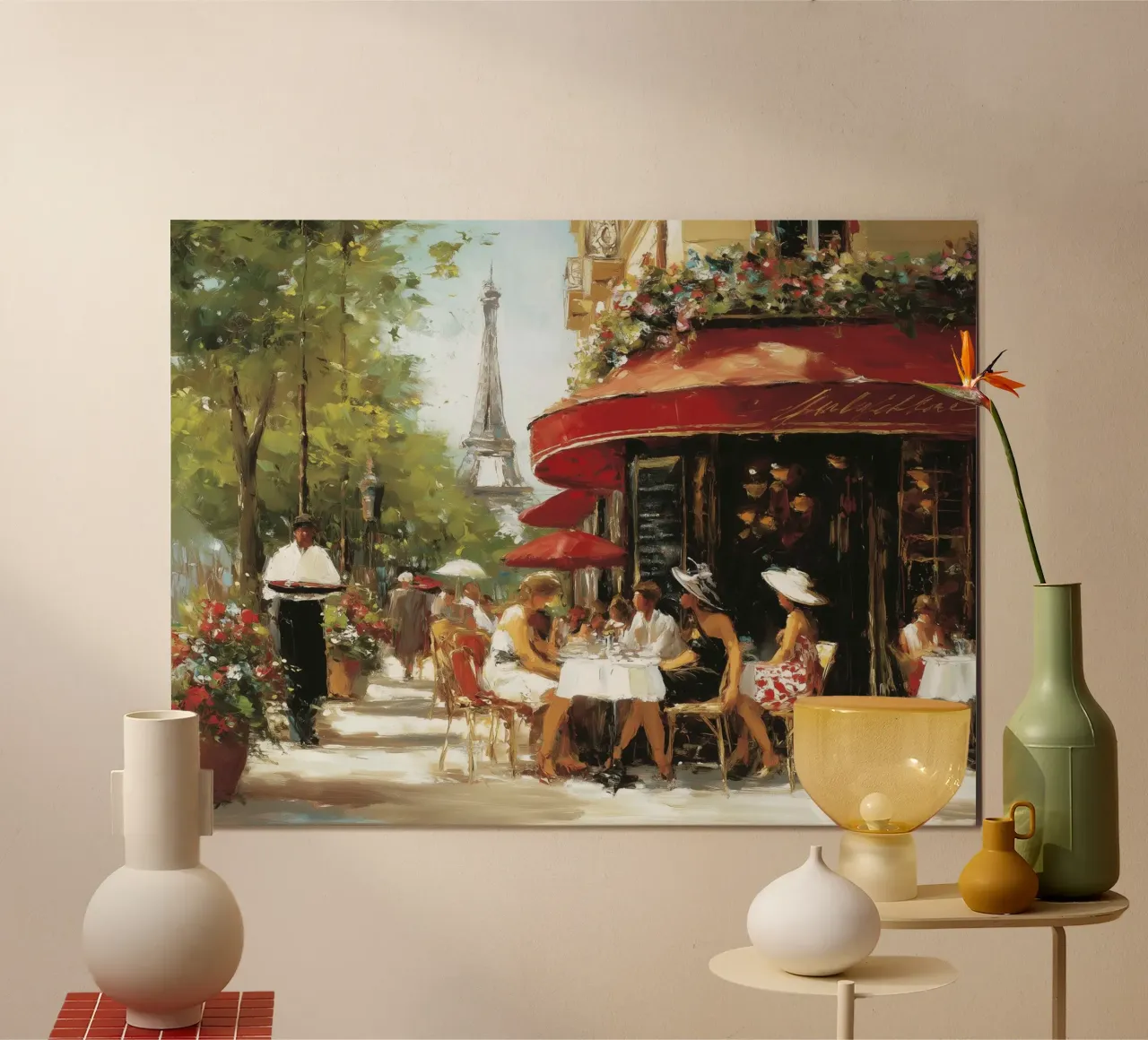 Vivere a Parigi II poster con telaio in legno da Wolkenlos