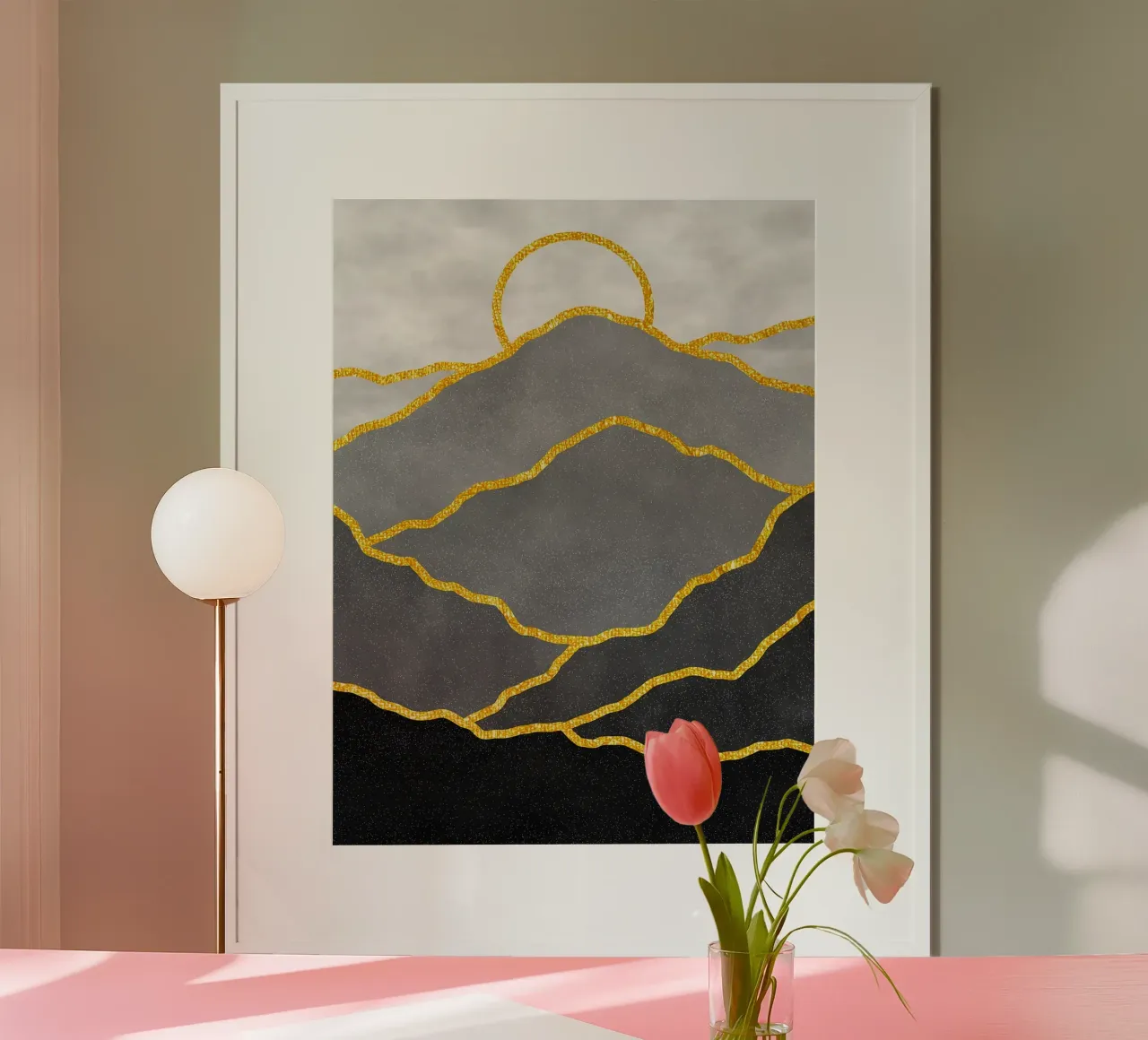 Paesaggio montano dorato poster da Eldon S Kiser