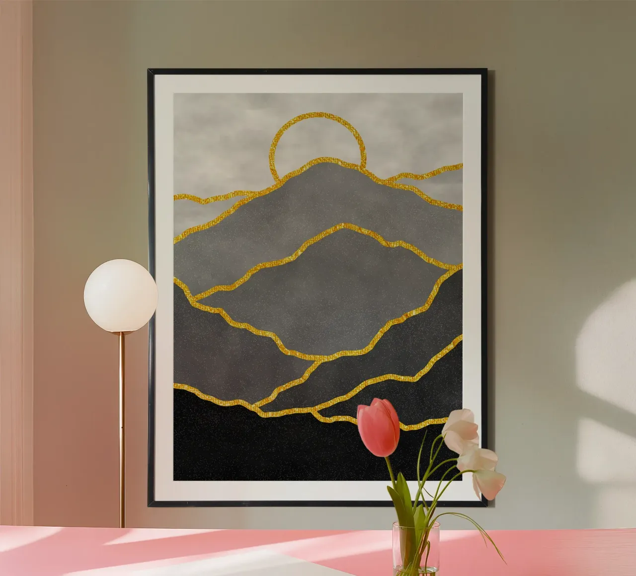 Paesaggio montano dorato poster da Eldon S Kiser