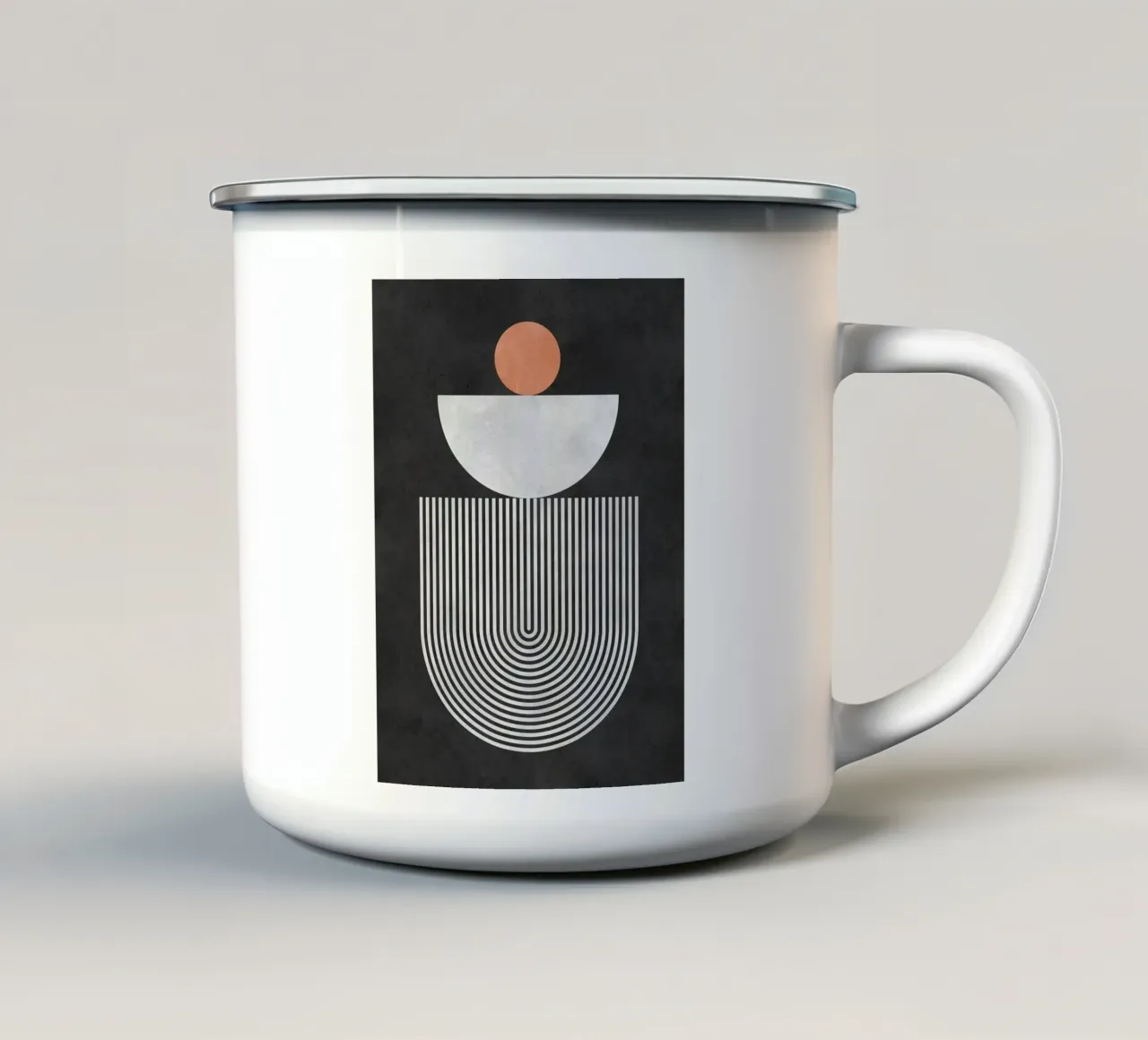 Linee e cerchi tazza in smalto da Eldon S Kiser