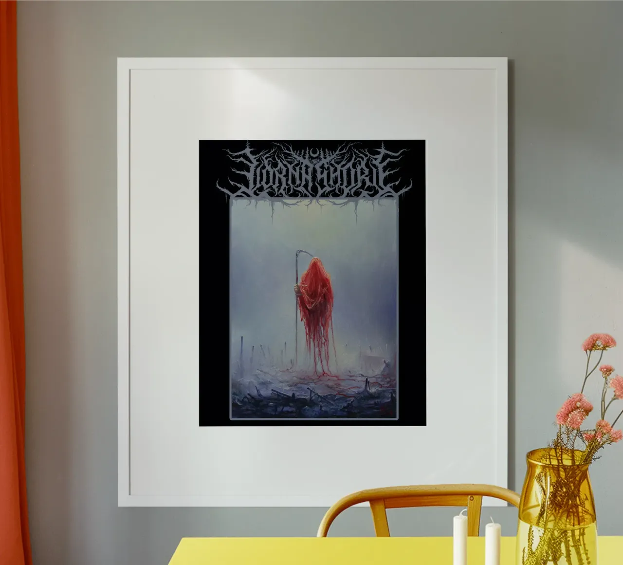 L'angelo nero poster con telaio in legno da bagleys Shop