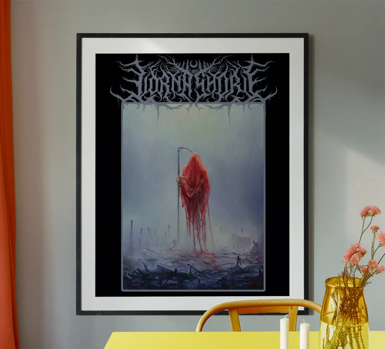 L'angelo nero poster con telaio in legno da bagleys Shop