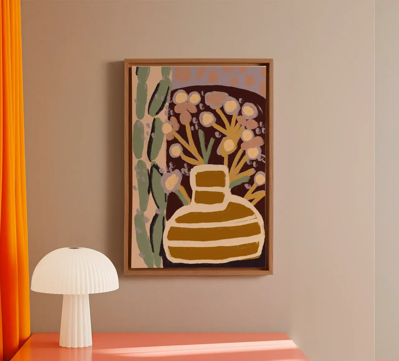 Pastel Flower Impression No 8 canvas met Baklijst van treechild