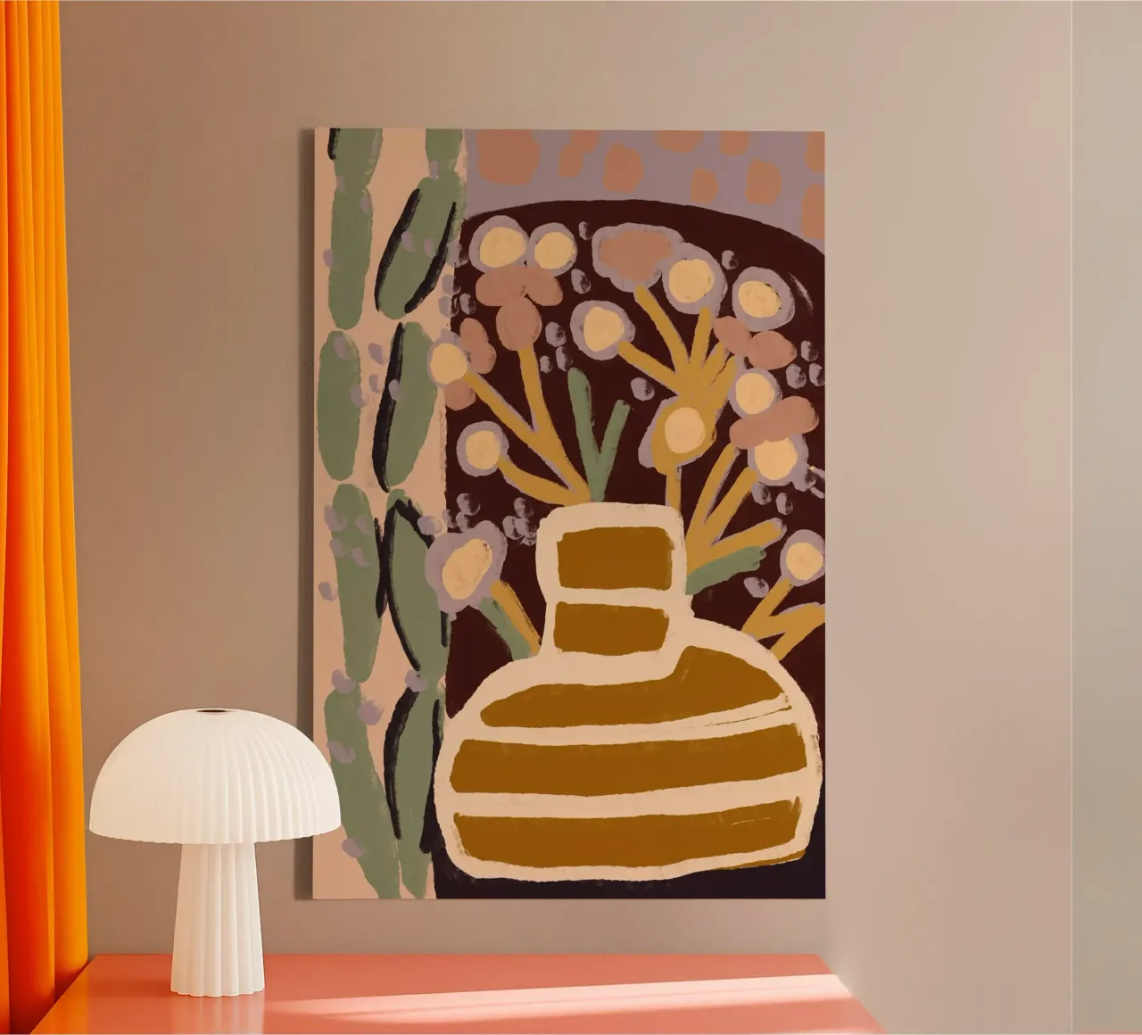 Pastel Flower Impression No 8 canvas met Baklijst van treechild