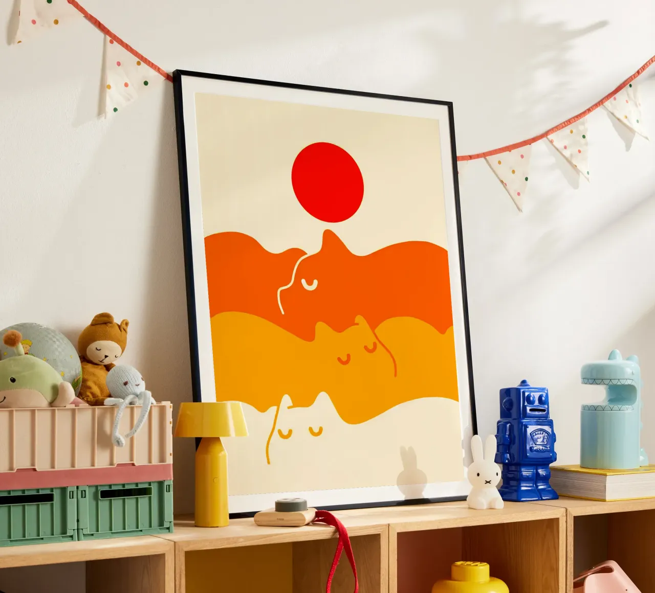 Nuvola di gatto poster con telaio in alluminio da Leonard R Sadler