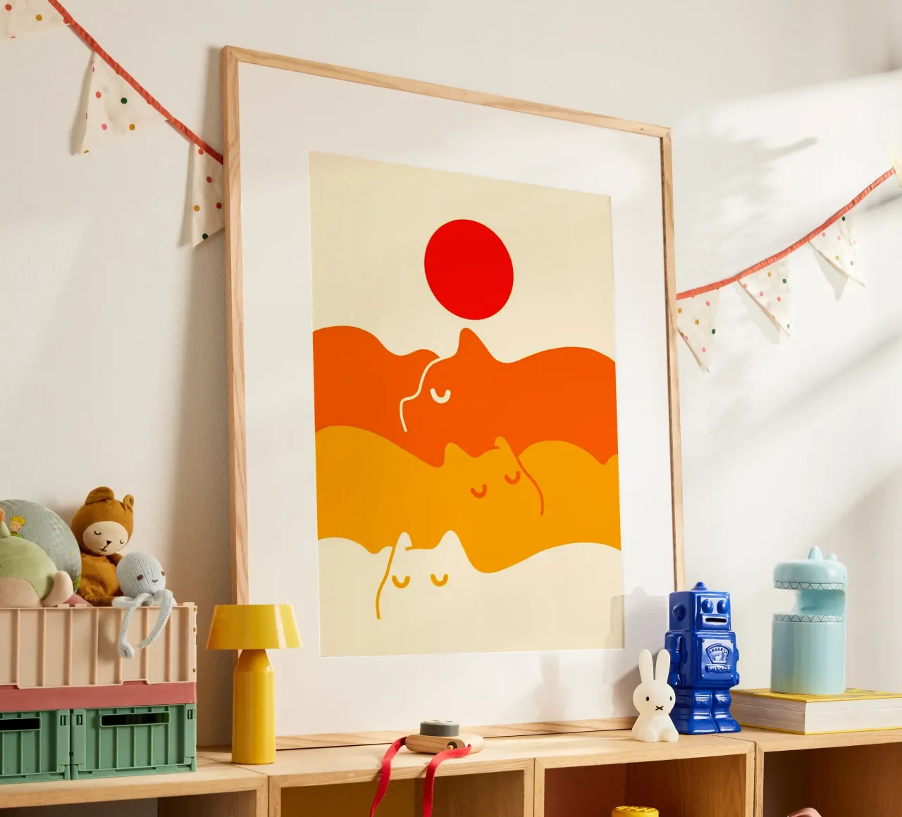 Nuvola di gatto poster con telaio in alluminio da Leonard R Sadler