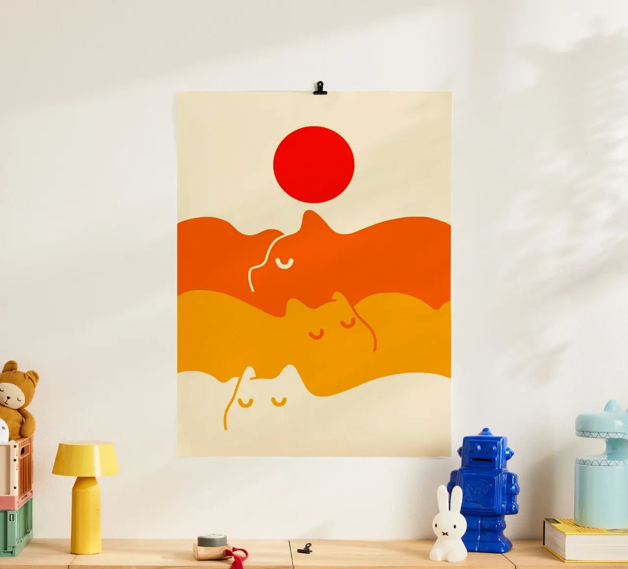 Nuvola di gatto poster con telaio in alluminio da Leonard R Sadler