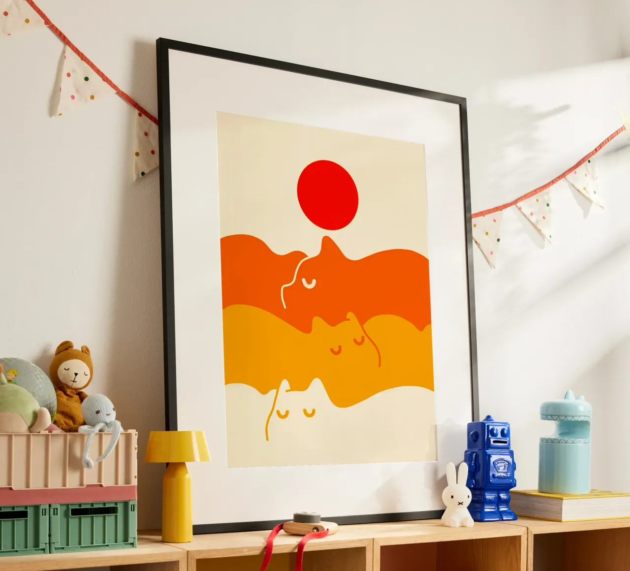 Nuvola di gatto poster con telaio in alluminio da Leonard R Sadler