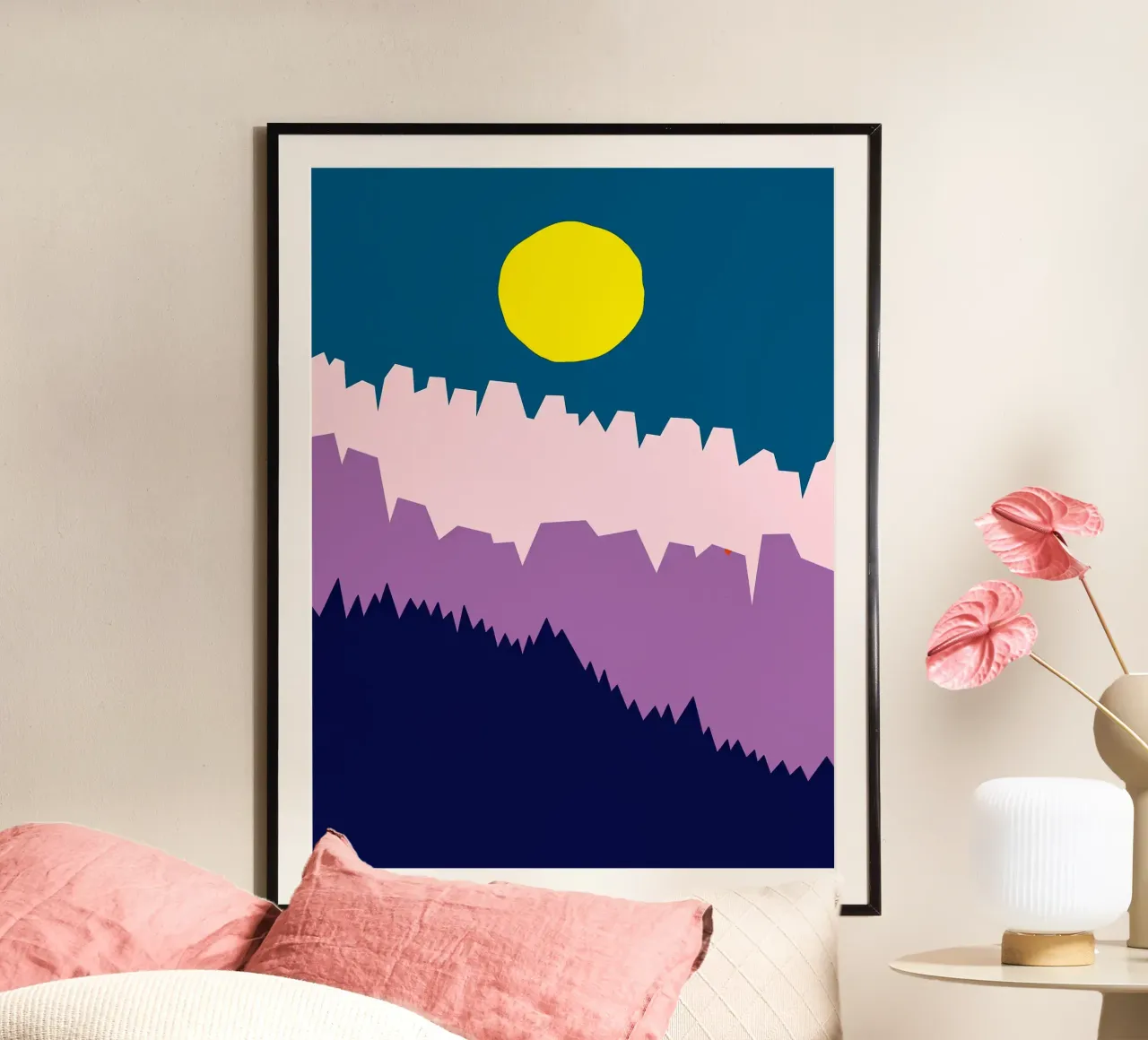 Ombra della scogliera poster con telaio in alluminio da Leonard R Sadler