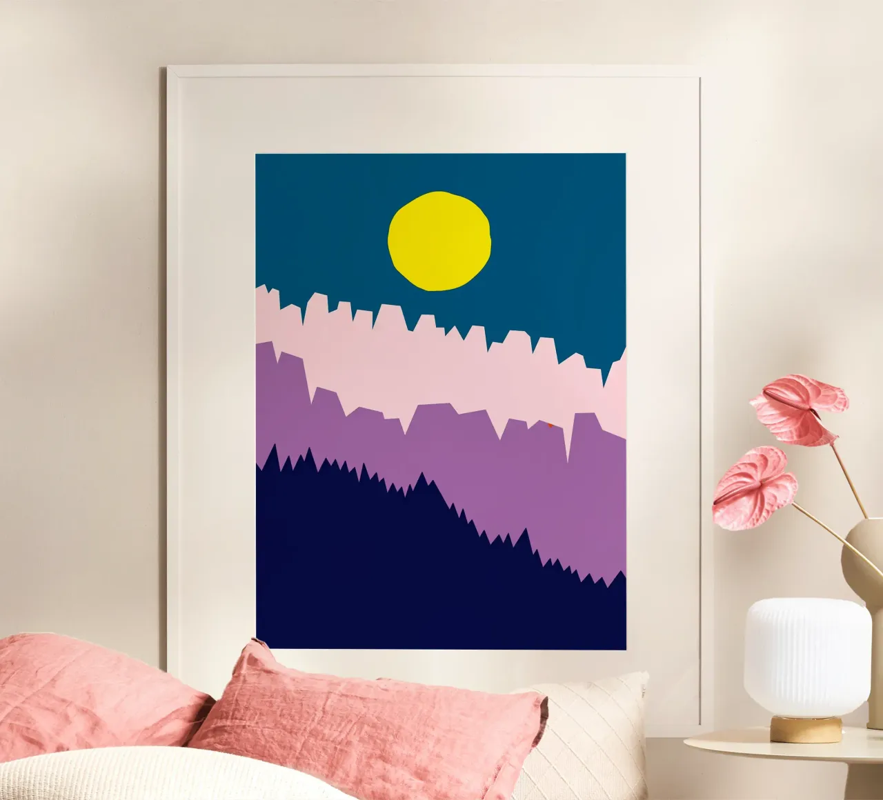 Ombra della scogliera poster con telaio in alluminio da Leonard R Sadler