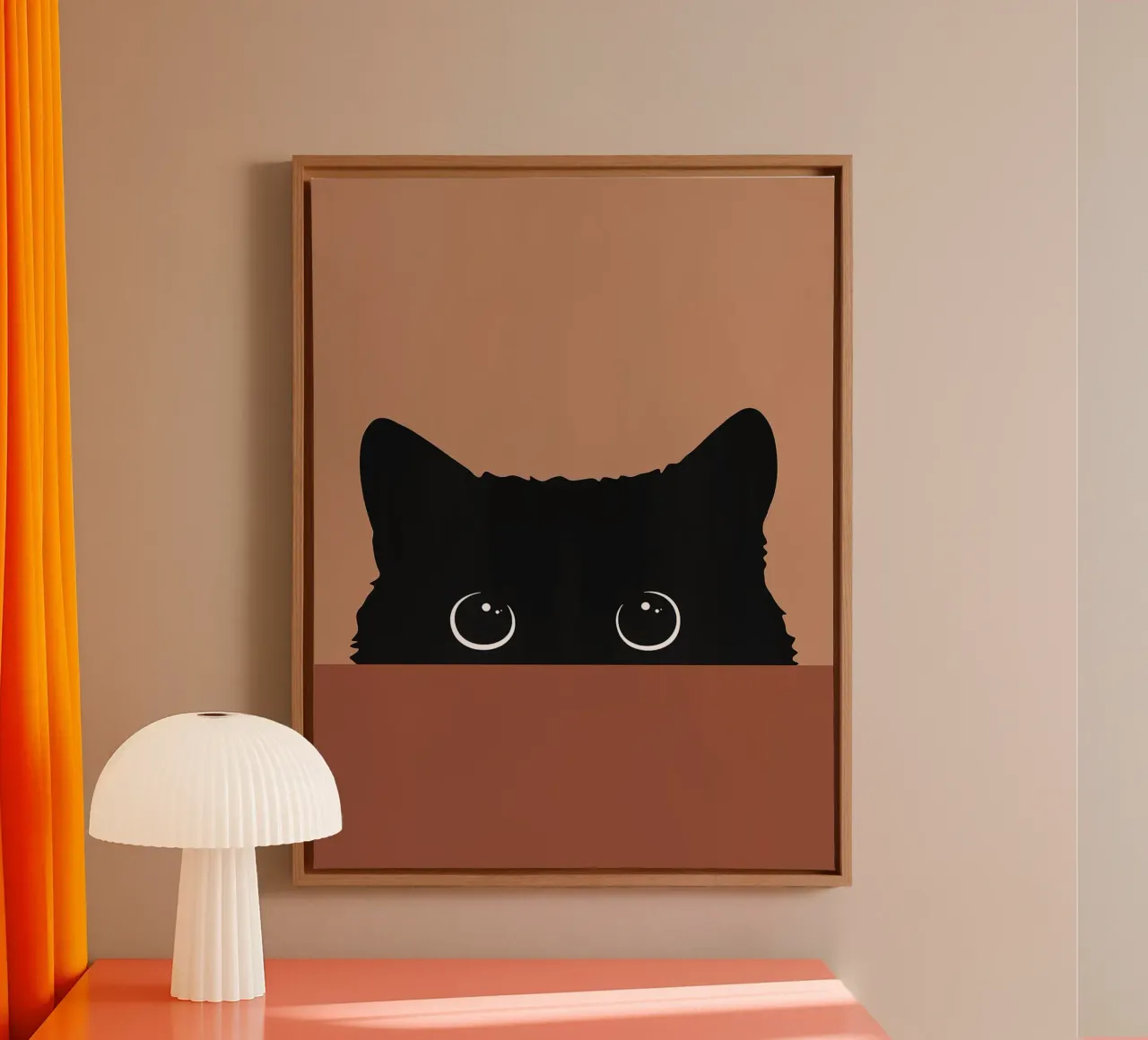 Gatto curioso I tela con Cornice a cassetta da Leonard R Sadler