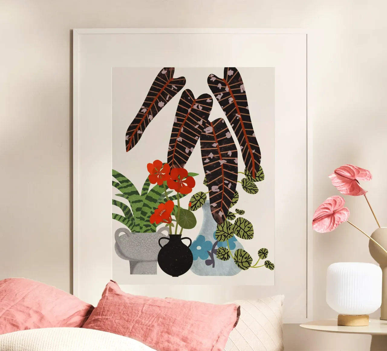 Botanical Still Life poster with aluminum frame by Asha Designs