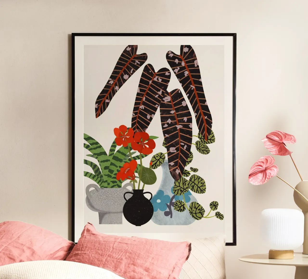 Botanical Still Life poster with aluminum frame by Asha Designs