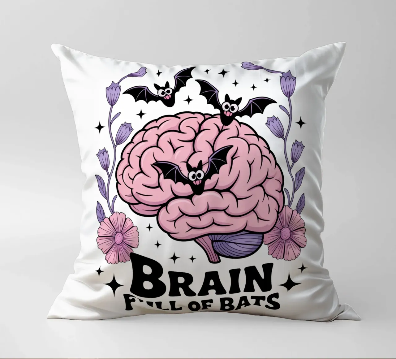 Brain Full Of Bats cuscino da Sasyall Graphics