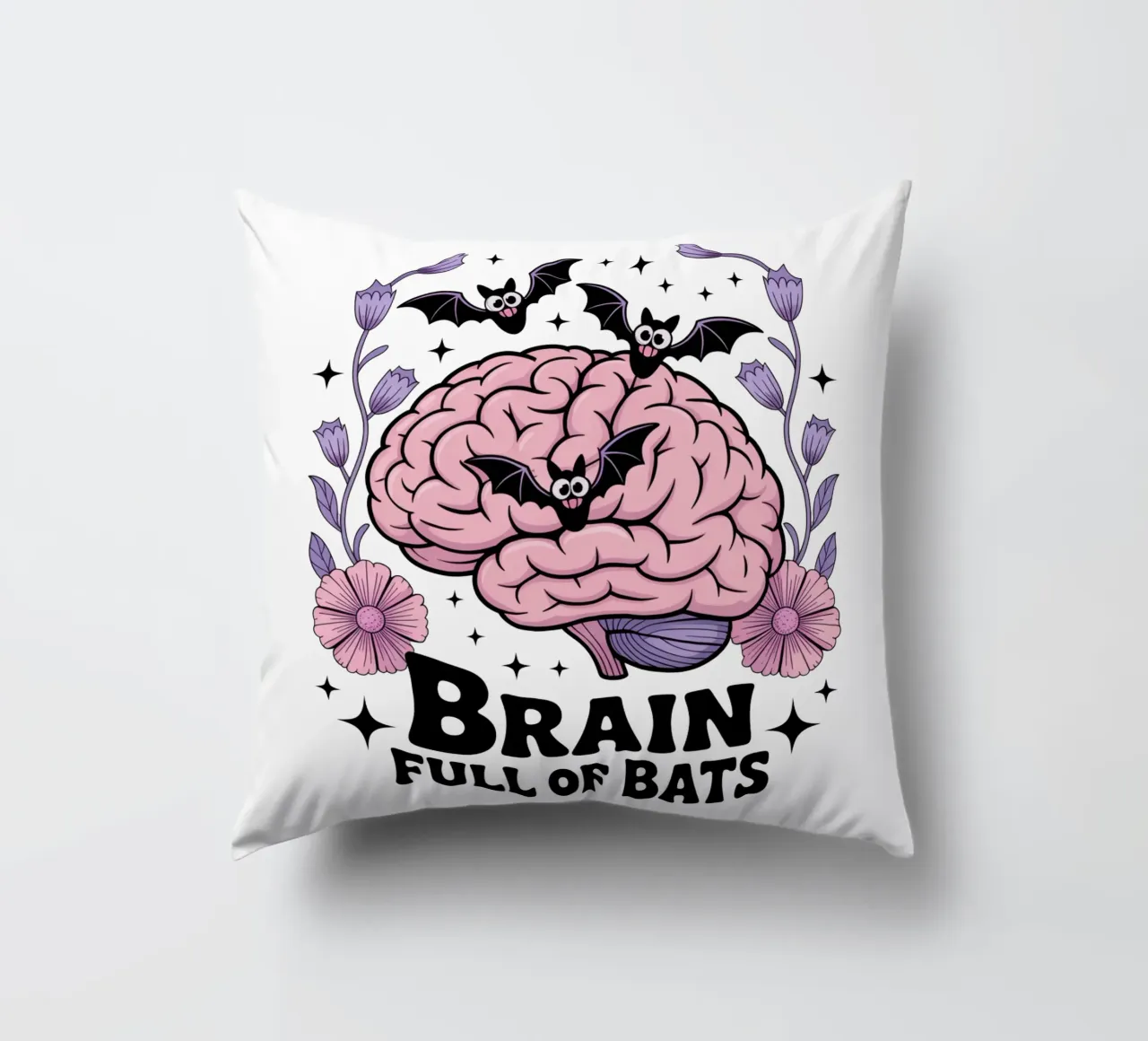 Brain Full Of Bats cuscino da Sasyall Graphics