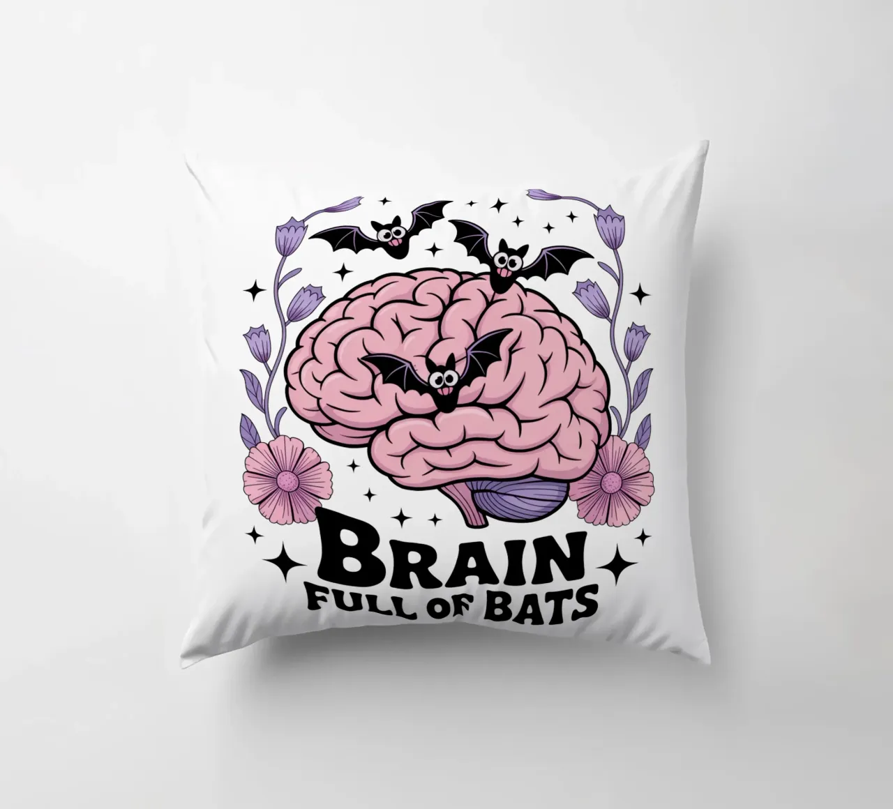 Brain Full Of Bats cuscino da Sasyall Graphics
