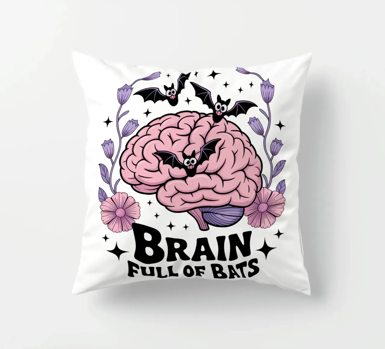 Brain Full Of Bats cuscino da Sasyall Graphics
