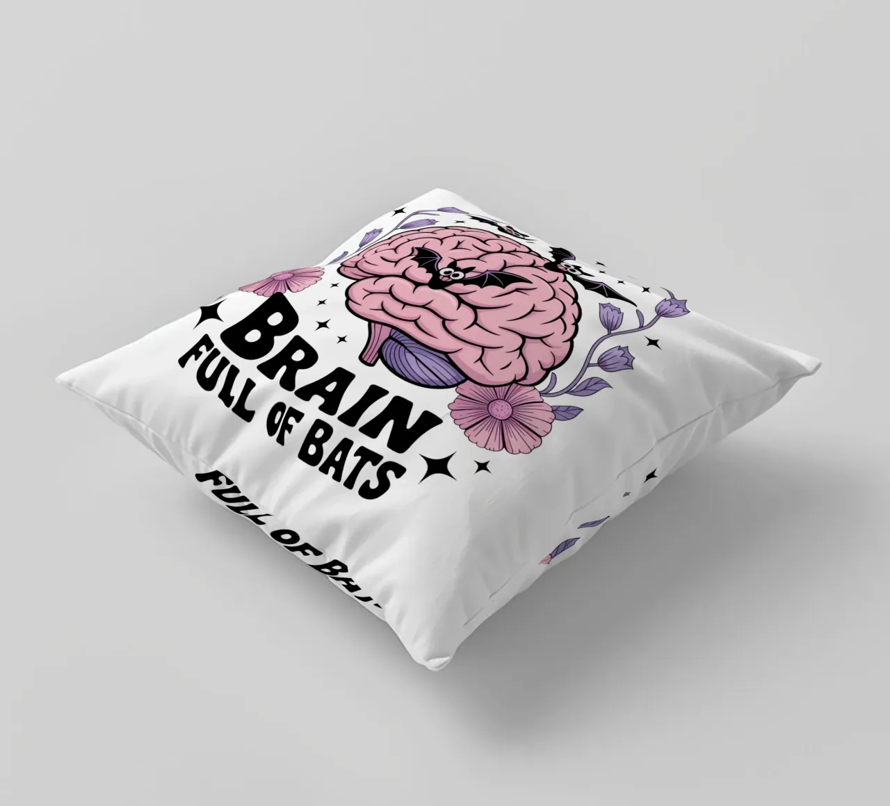Brain Full Of Bats cuscino da Sasyall Graphics