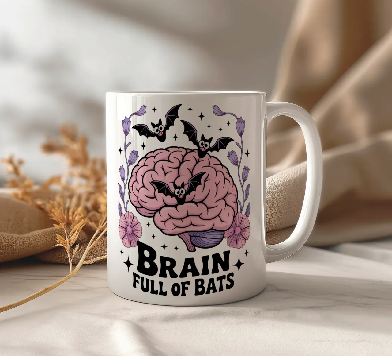 Brain Full Of Bats tazza in ceramica da Sasyall Graphics