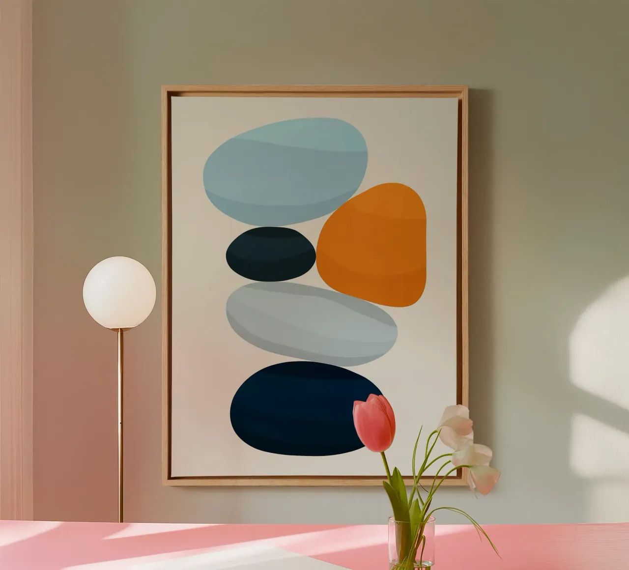 Abstraction canvas with Floater frame by Fletcher M Henry