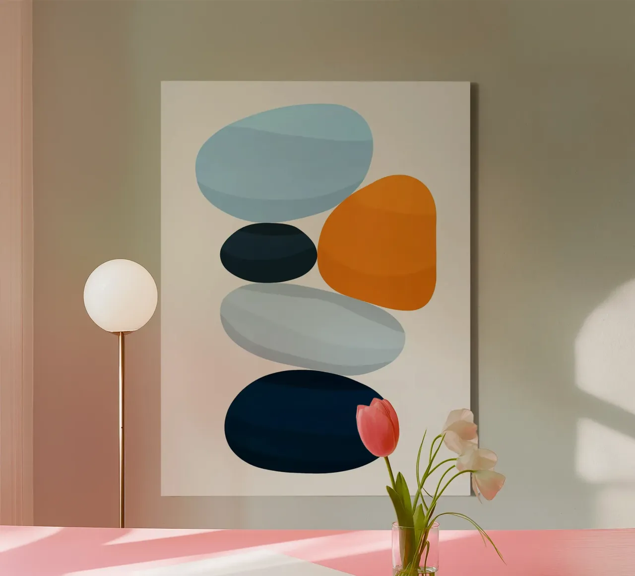 Abstraction canvas with Floater frame by Fletcher M Henry
