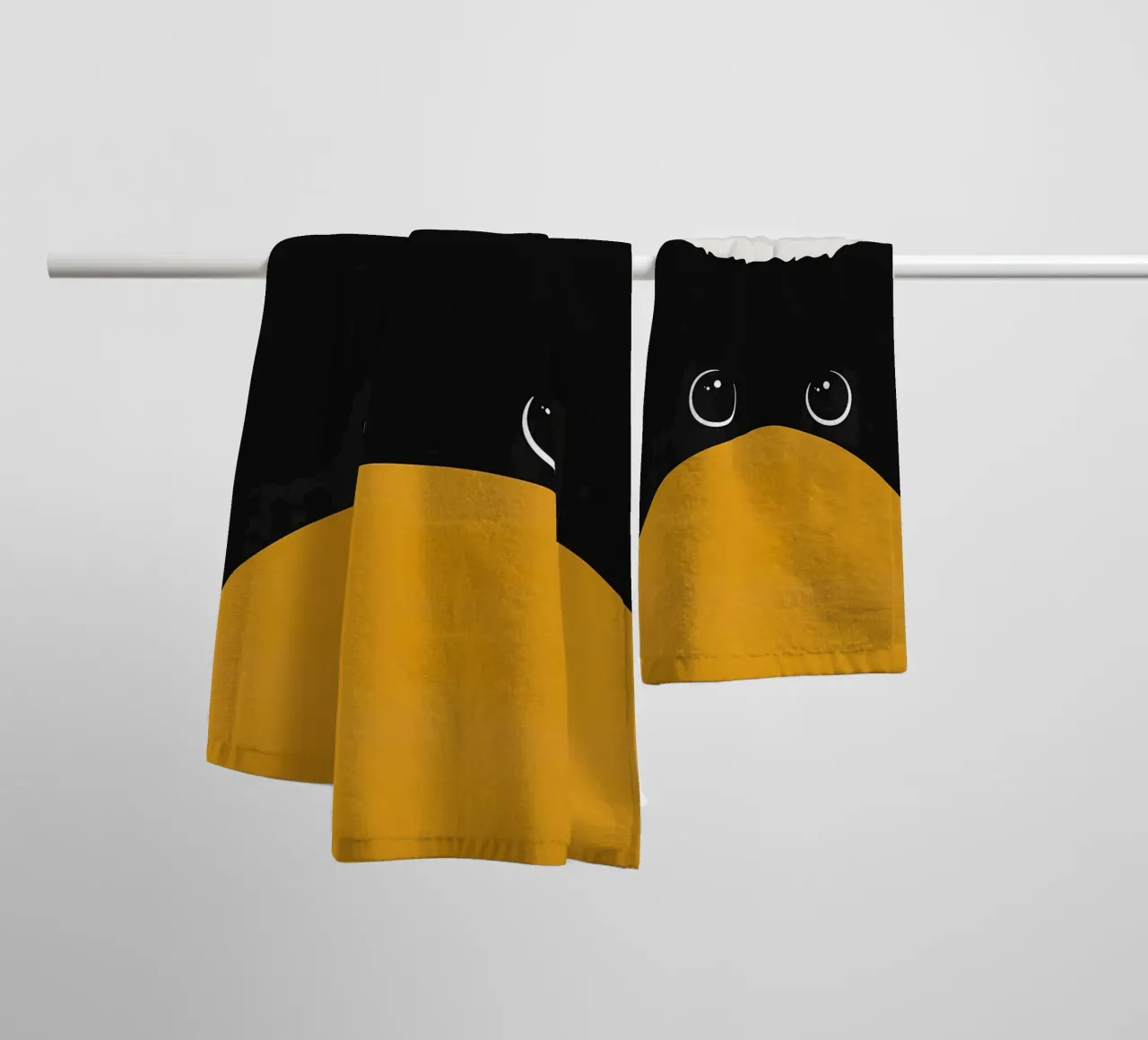 Curious cat II towel by Fletcher M Henry