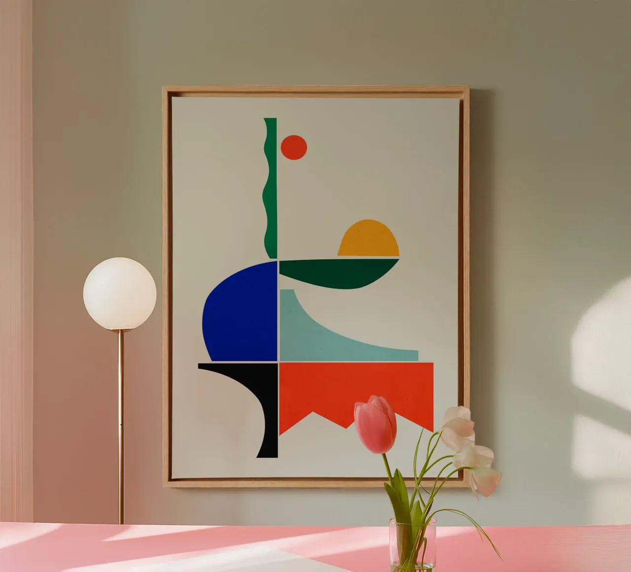 Harmonieuze collage canvas met Baklijst van Fletcher M Henry