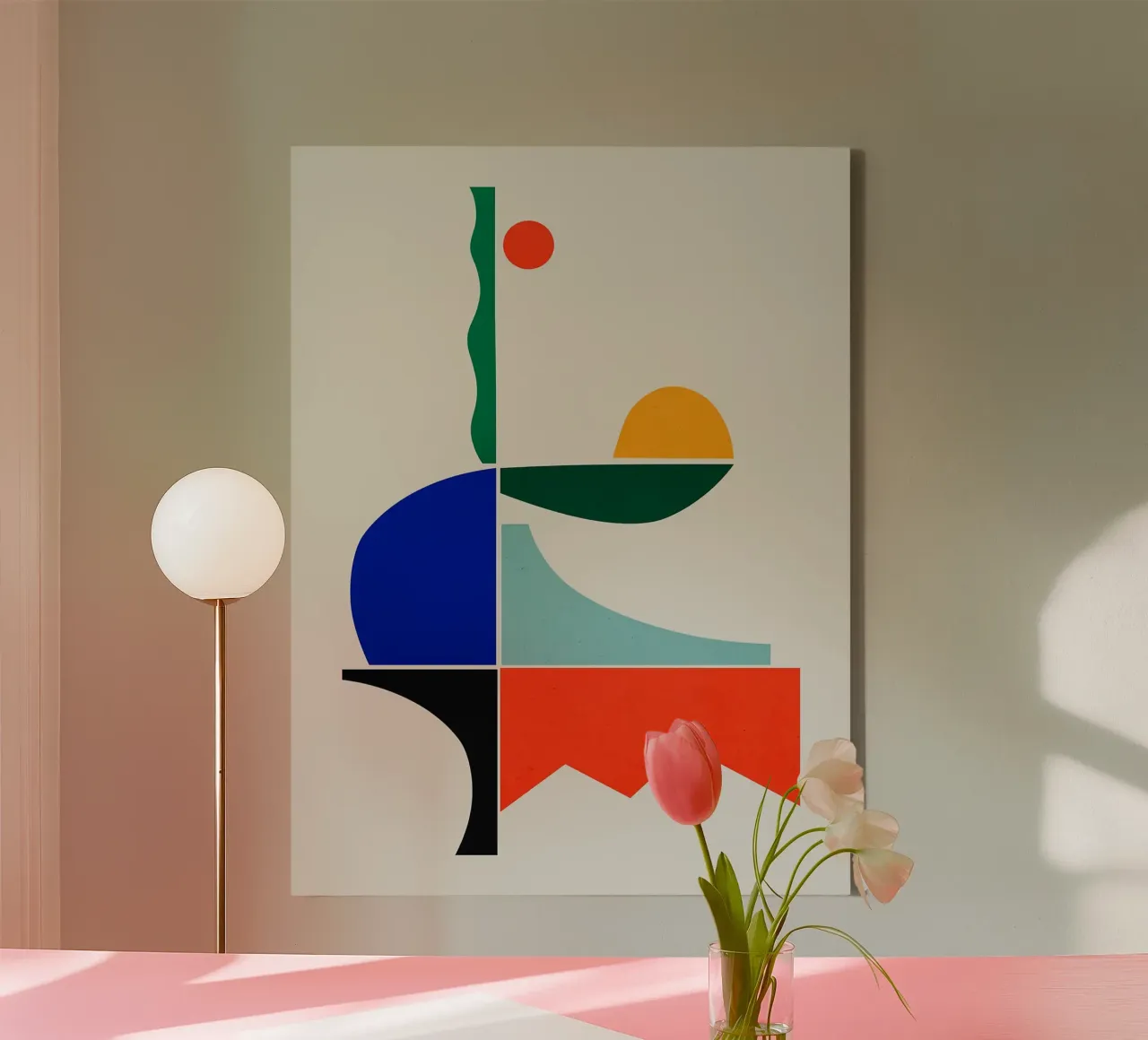 Harmonieuze collage canvas met Baklijst van Fletcher M Henry