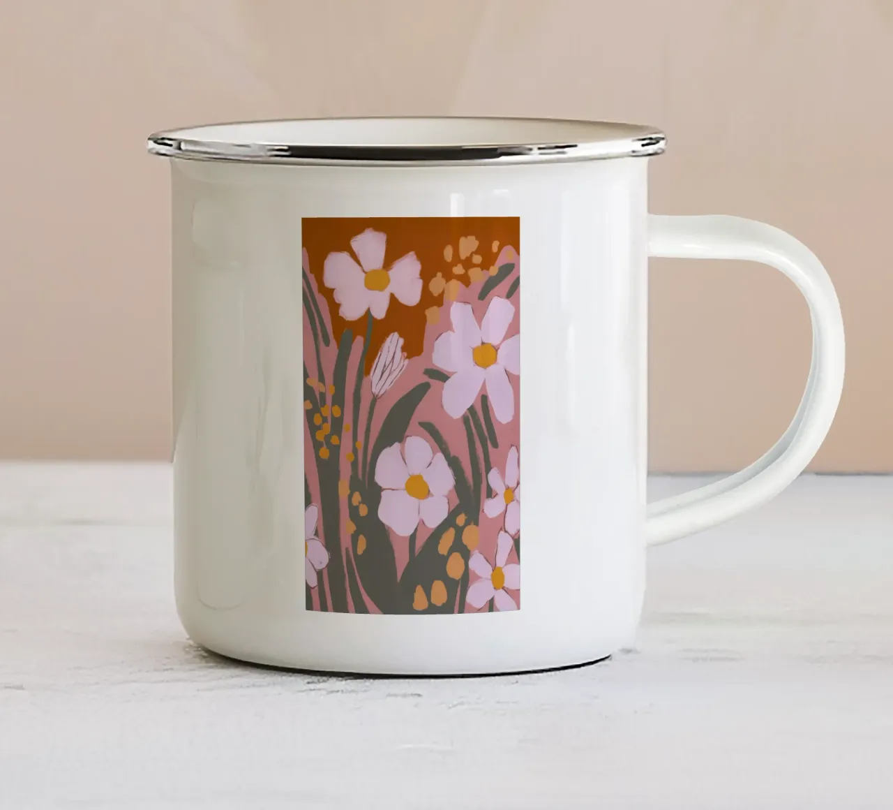 Pastel Flower Impression No 9 tazza in smalto da treechild