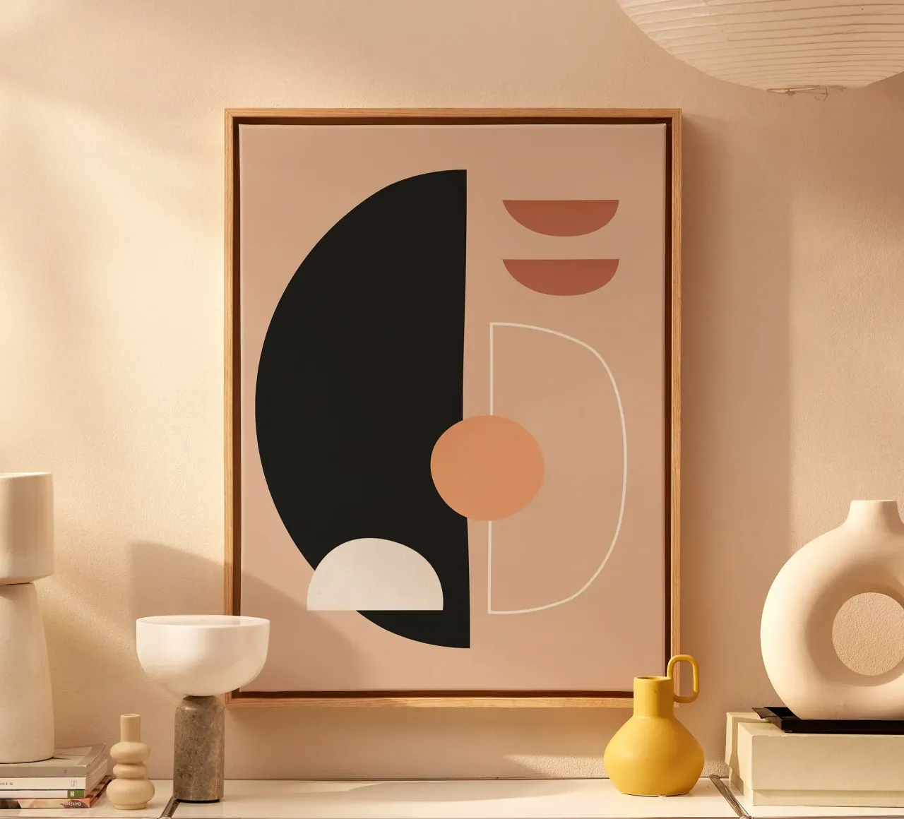 Forme geometriche tela con Cornice a cassetta da Fletcher M Henry