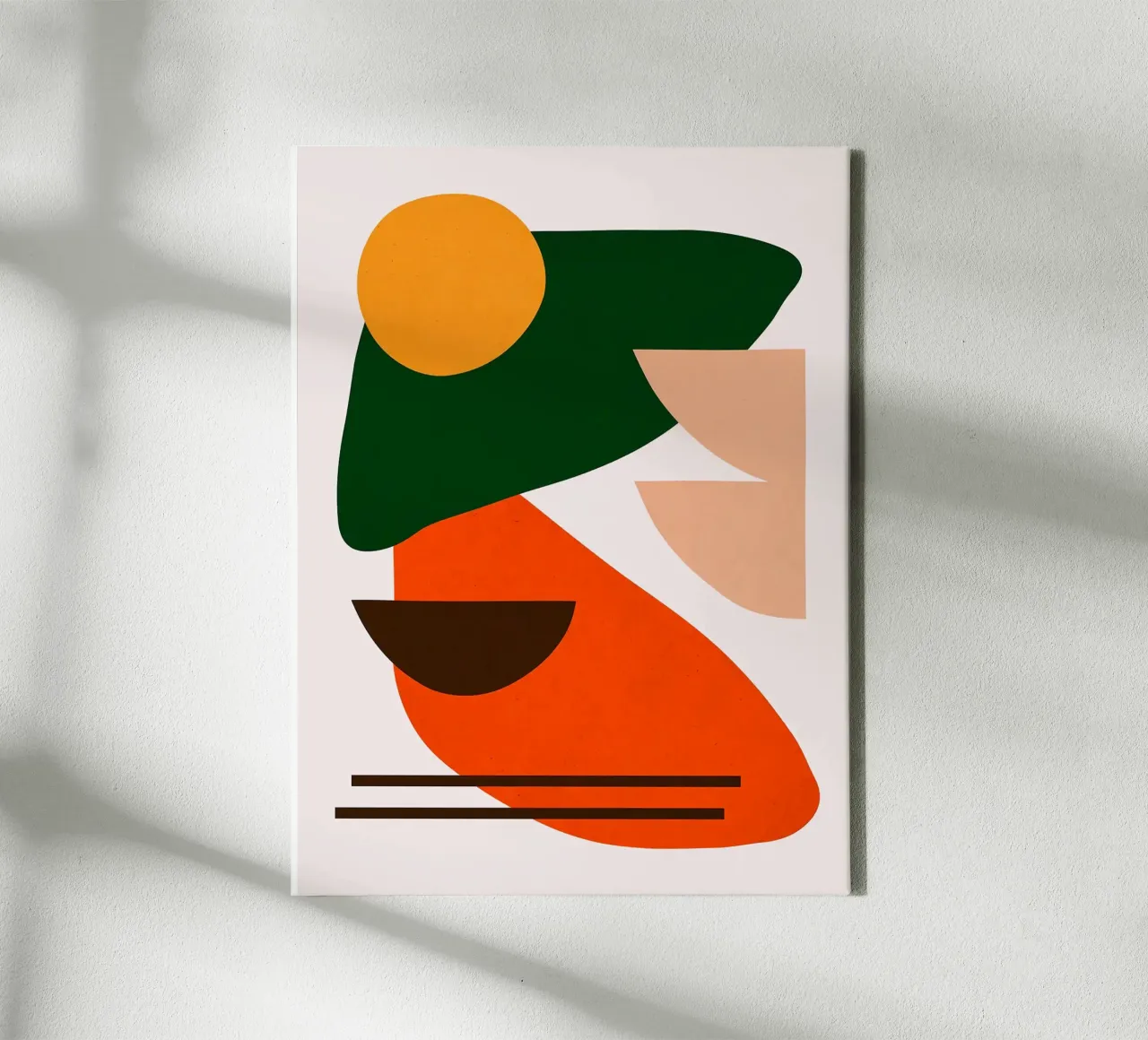 Abstract figures canvas with Floater frame by Leon B Feierabend