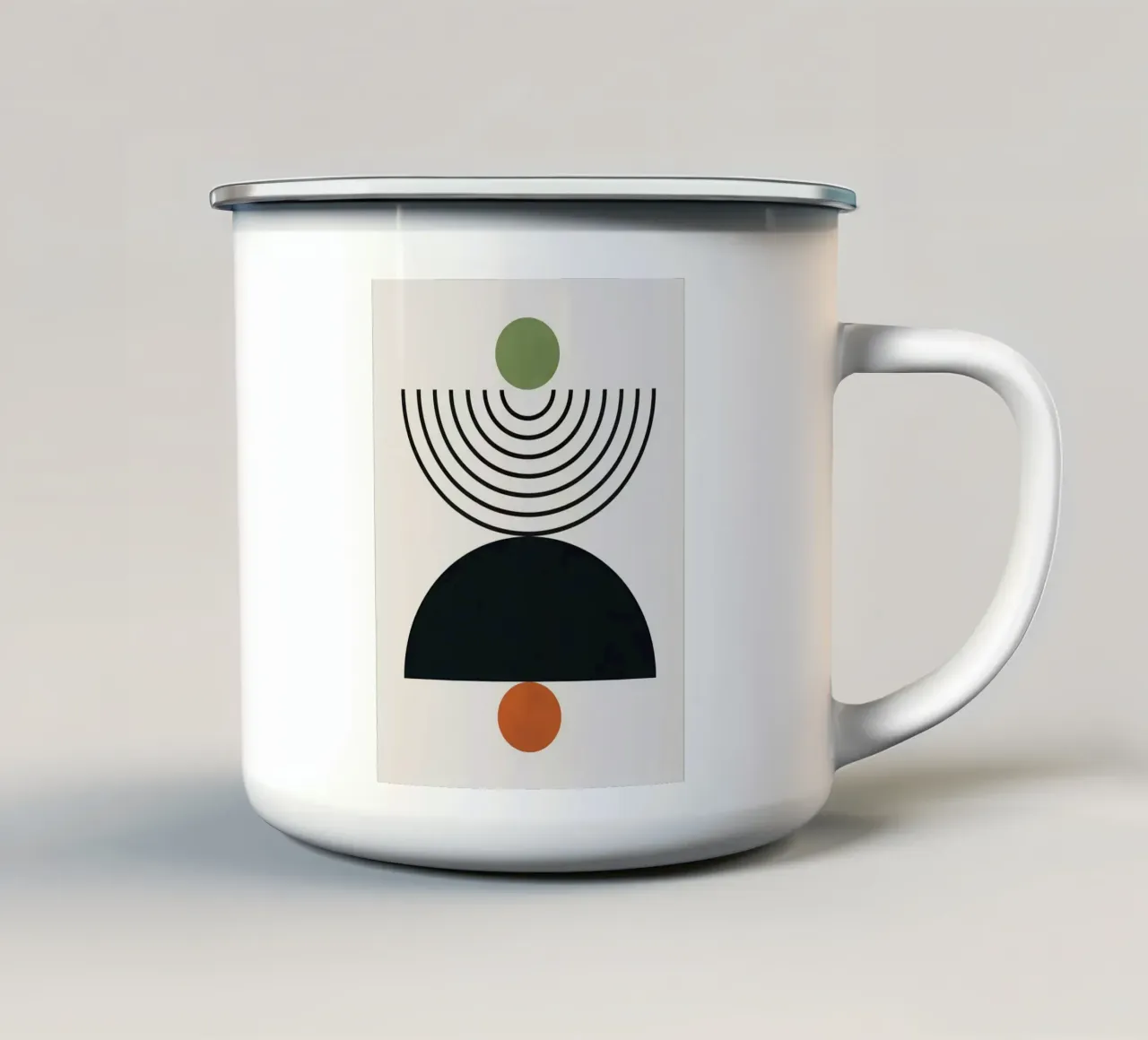Linee e cerchi tazza in smalto da Leon B Feierabend