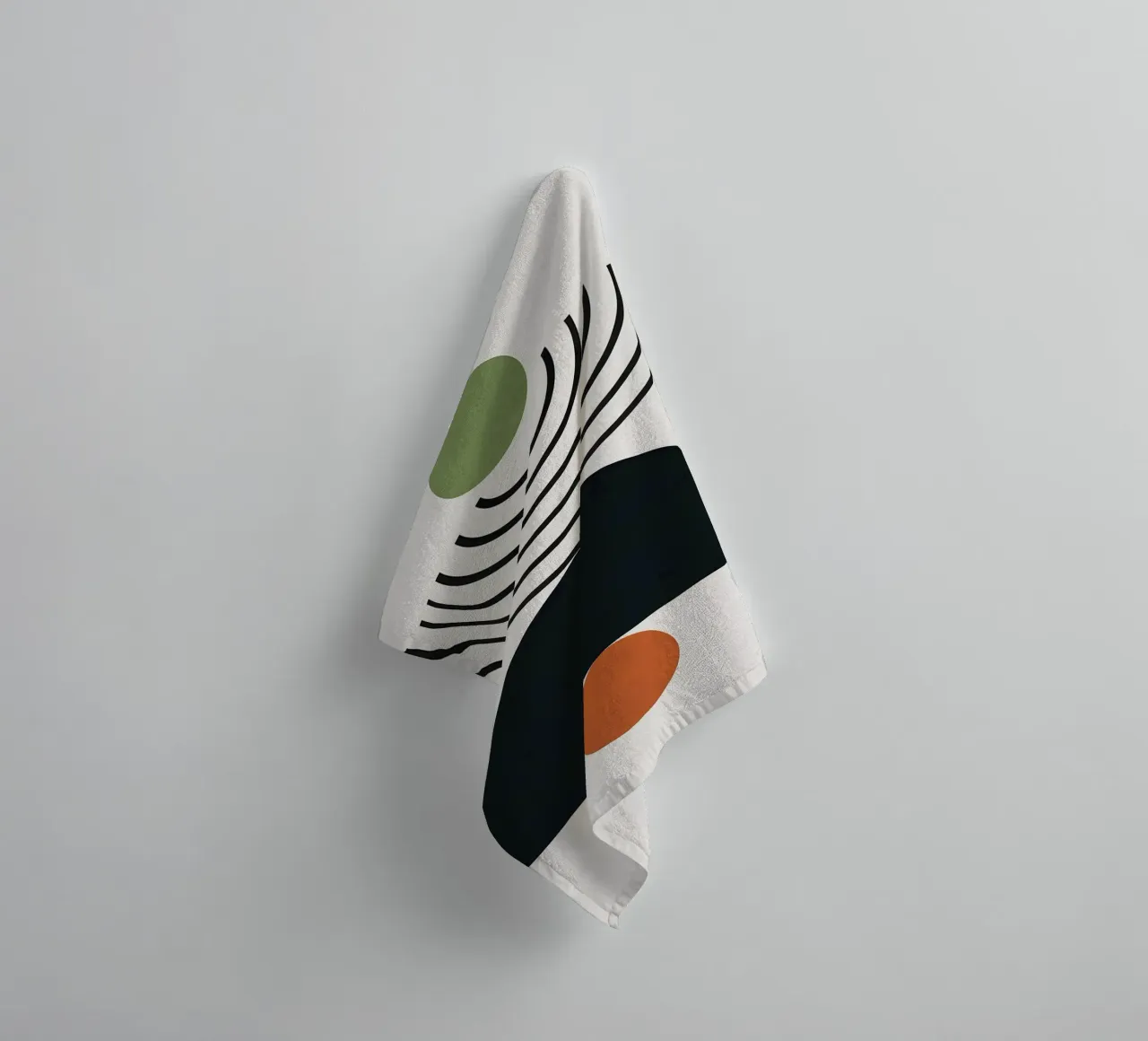 Lines and circles towel by Leon B Feierabend