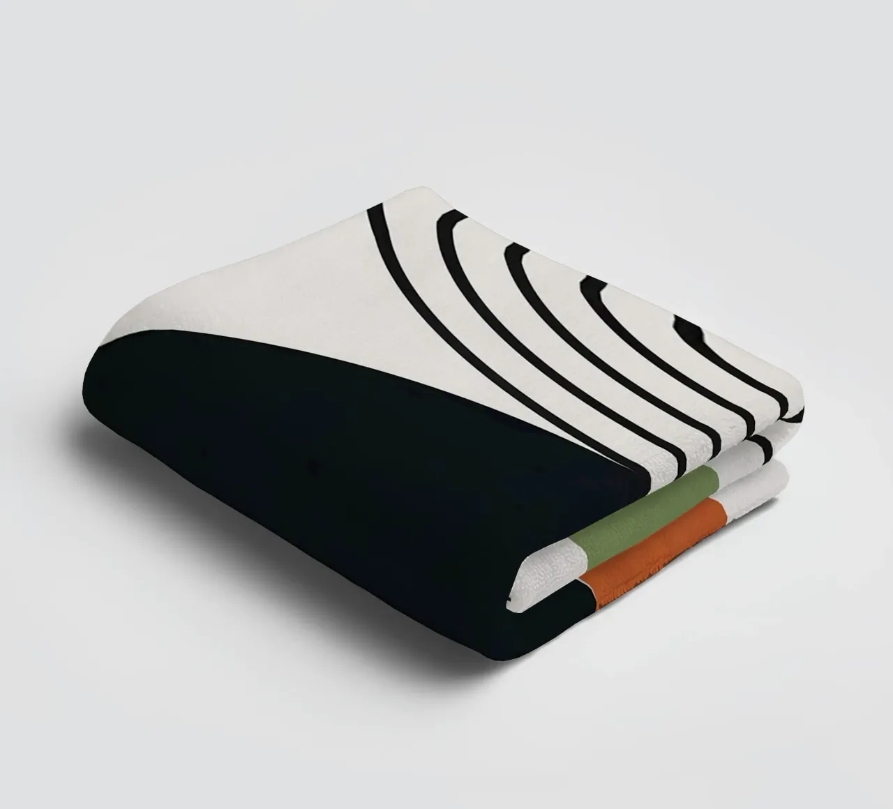 Lines and circles towel by Leon B Feierabend